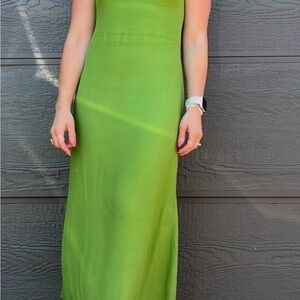 REFORMATION Dover green tie back Dress